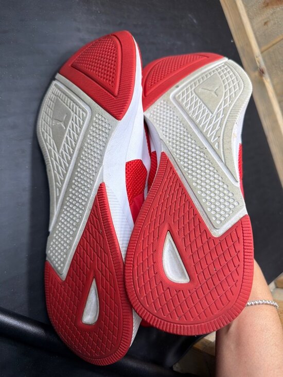 PUMA Avid Mens 10.5 Red White Mesh Athletic Running Sneakers Shoes 192257